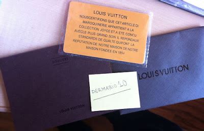 certificato autenticità louis vuitton